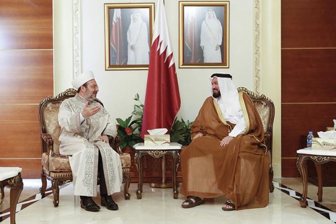 Görmez, Katar Evkaf ve İslam İşleri Bakanı ile bir araya geldi galerisi resim 1