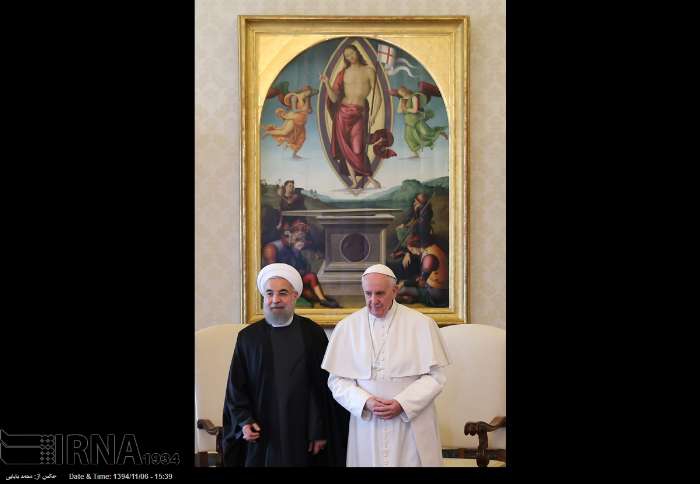 İran Cumhurbaşkanı Ruhanı ve Papa Francisus görüşmesinden kareler galerisi resim 5