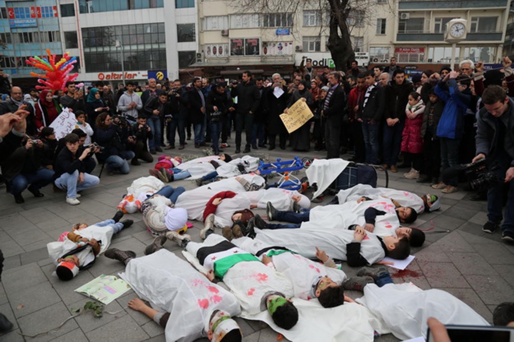 Gaziantep'te sığınmacılar Rusya'yı protesto etti galerisi resim 6