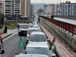 Gazze'deki drama dikkat çekmek için araç konvoyu düzenlendi