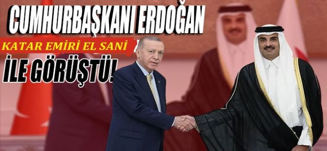 Cumhurbaşkanı Erdoğan Katar Emiri Şeyh El Sani ile görüştü
