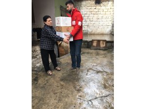 Kızılay’dan yardıma muhtaç ailelere yapılan yardım çalışmaları