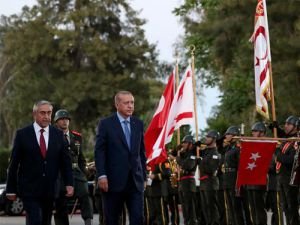 Cumhurbaşkanı Erdoğan, KKTC Cumhurbaşkanlığı Sarayında