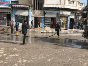 Tel Abyad şehir merkezinde temizlik çalışmaları başladı