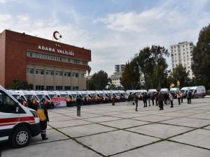 Adana'ya gönderilen 26 ambulans hizmete alındı