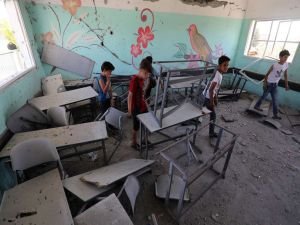 Siyonist işgal rejiminin bombardımanında 187 okul hasar gördü