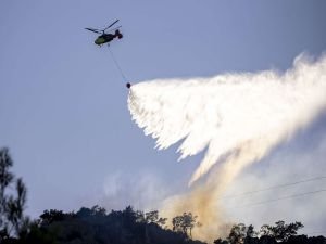 Manisa'daki orman yangınına havadan ve karadan müdahale ediliyor