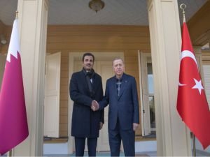 Cumhurbaşkanı Erdoğan'la görüşen Katar Emiri Şeyh Temim: Kardeşlerimizle dayanışma içinde olduğumuzu ifade ettik