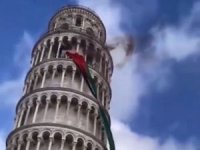 İtalya'da Pisa Kulesi'ne dev Filistin bayrağı asıldı