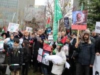 Gazze'deki soykırım, ABD Büyükelçiliği önünde protesto edildi
