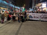 HÜDA PAR İstanbul'da farklı ilçelerde Gazze için eş zamanlı basın açıklaması düzenledi