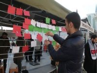 Vatandaşlar "Filistin Duvarı"na Ebu Ubeyde sevgisini yazdı