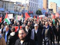 Güroymak'ta siyonist işgal rejimine lanet yürüyüşü yapıldı