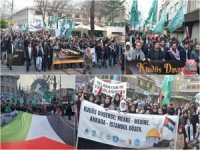 Bursa'da binlerce kişinin katılımıyla "Soykırım Sürüyor Sessiz Kalma Yürüyüşü" düzenlendi