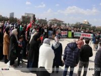 Ankara'da "İşgale son Filistin'e Özgürlük" sloganıyla basın açıklaması düzenlendi