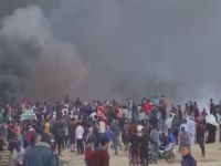 Siyonistler Gazze'de 80 hedefe saldırı düzenlendi