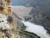 Kapağı kopan Dicle Barajı havadan görüntülendi