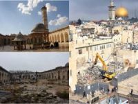 Katedrale ağlayanlar tahrip edilen İslam'ın mukaddesatlarına kör