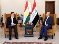 Irak Cumhurbaşkanı Salih ile Kürdistan Başkanı Barzani, Süleymaniye’de bir araya geldi
