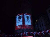 PKK'nın katlettiği Yasin Börü ve Eren Bülbül'ün fotoğrafları Galata Kulesi'ne yansıtıldı
