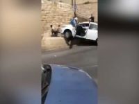 Bir işgalci siyonist Filistinlileri önce arabasıyla ezdi, sonra ateş etti