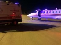 Uçak ambulans iki hasta için havalandı