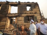 Erbaş orman yangınında zarar gören camide incelemelerde bulundu