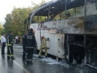 40 yolcunun bulunduğu otobüste yangın