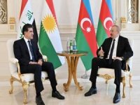 Irak Kürdistanı Başkanı Barzani, Azerbaycan Cumhurbaşkanı Aliyev'le bir araya geldi
