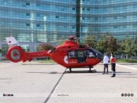 Solunum yetmezliği olan hasta ambulans helikopterle hastaneye taşındı