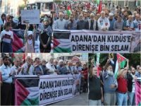 Adana'da Filistin direnişine destek yürüyüşü düzenlendi